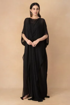 Stephany Black Knotted Maxi Dress