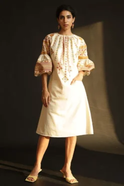 Chandrima Embroidered Shift Dress