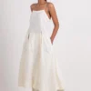 Ahmev Noodle Strap White Dress