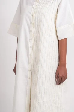 Ahmev Half Striped Textured Shirt Dress -Inca Clothing Shop 328296 3