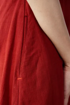 Kishmish Deep Red Balloon Dress -Inca Clothing Shop 33kish3 3