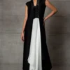 Amit Aggarwal Black & White Metallic Dress