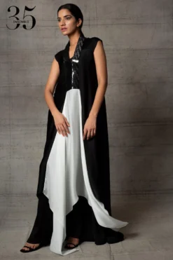 Amit Aggarwal Black & White Metallic Dress -Inca Clothing Shop 410am13 3