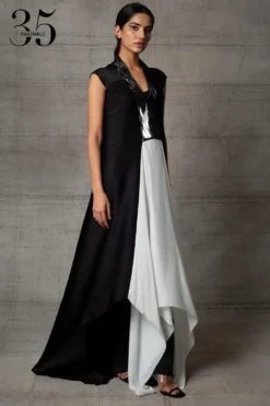 Amit Aggarwal Black & White Metallic Dress -Inca Clothing Shop 410am13 4