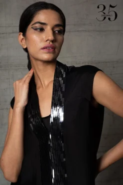 Amit Aggarwal Black & White Metallic Dress -Inca Clothing Shop 410am13 6