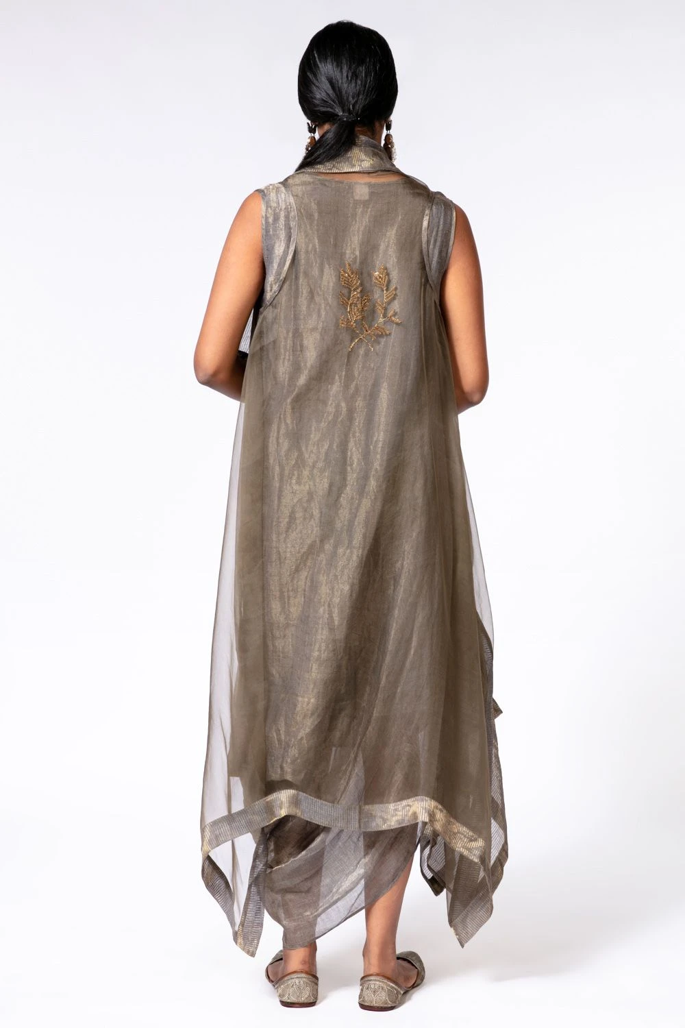 Bodhi Tree Olive Gold Cowl Dress & Jacket 4 Bodhi Tree Olive Gold Cowl Dress & Jacket - Image 4