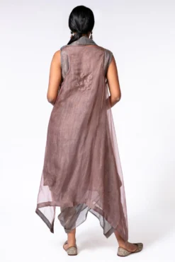 Bodhi Tree Grey & Pink Cowl Drape Dress & Jacket -Inca Clothing Shop 410bt5 4