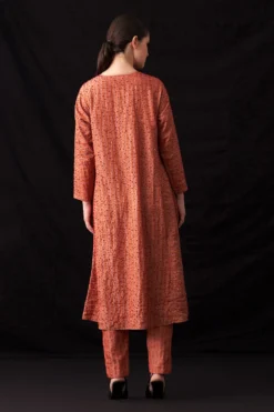 Amrich Zuri Pastel Red Hand-Woven Metallic Stripe Dress 7 Amrich Zuri Pastel Red Hand-Woven Metallic Stripe Dress -Inca Clothing Shop 41123am43 4