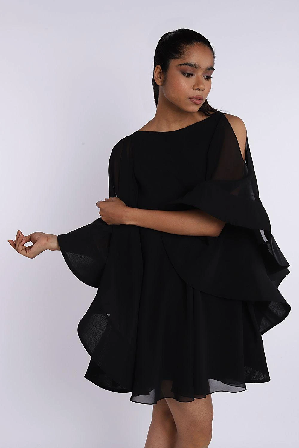 Gauri & Nainika Trapeze Dress With Flared Sleeves 4 Gauri & Nainika Trapeze Dress With Flared Sleeves - Image 4