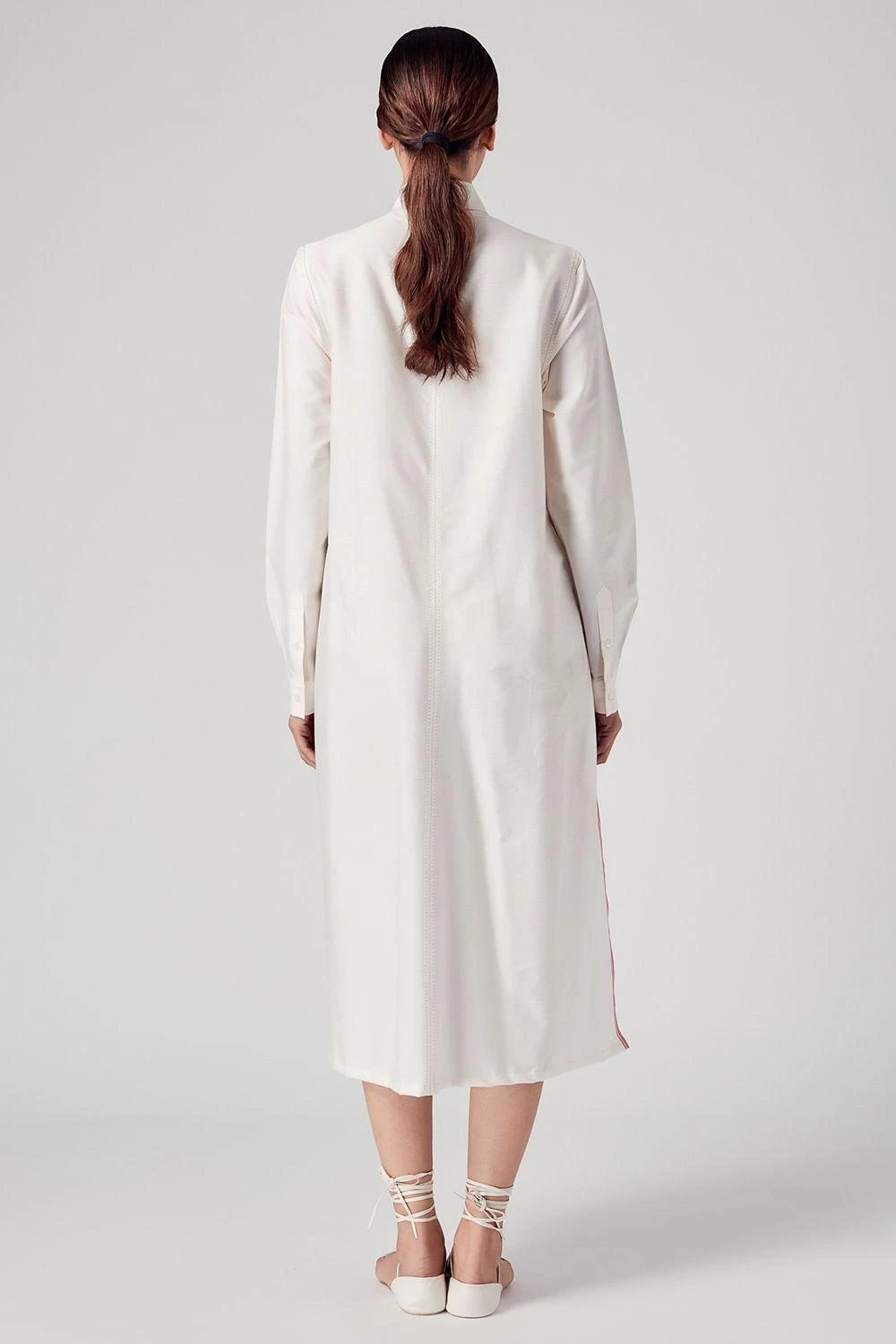 Rajesh Pratap Singh Ivory Pintuck Midi Dress 6 Rajesh Pratap Singh Ivory Pintuck Midi Dress - Image 6