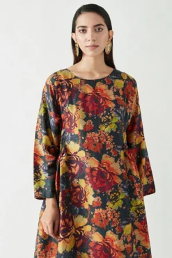 Payal Pratap Mulberry Silk Multi-coloured Dress -Inca Clothing Shop 4vr 77 4