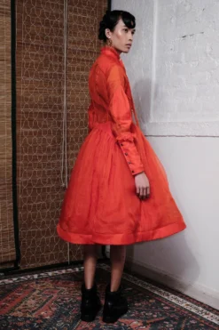 QUOD Tangerine Ruffle Neck Tie Dress -Inca Clothing Shop 51123qu20 5