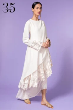 Aikeyah White Embroidered Layered Dress -Inca Clothing Shop 511ak06 3