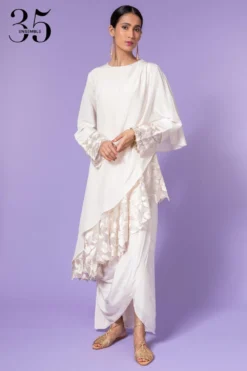 Aikeyah White Embroidered Layered Dress -Inca Clothing Shop 511ak06 4