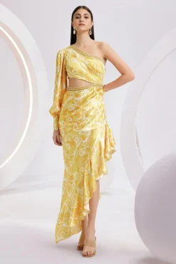 Divya Aggarwal Darlene Cheerful Yellow Printed Dress