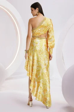 Divya Aggarwal Darlene Cheerful Yellow Printed Dress -Inca Clothing Shop 5124pu14 4