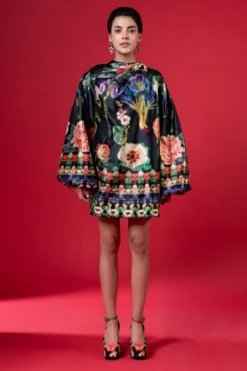 Siddhartha Bansal Radiant Night Bloom Multi-floral Printed Dress