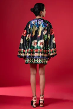 Siddhartha Bansal Radiant Night Bloom Multi-floral Printed Dress -Inca Clothing Shop 5124sb54 4