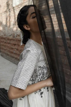 Ahmev Gaia Quilted Yoke Dress -Inca Clothing Shop 5423ahm18 4