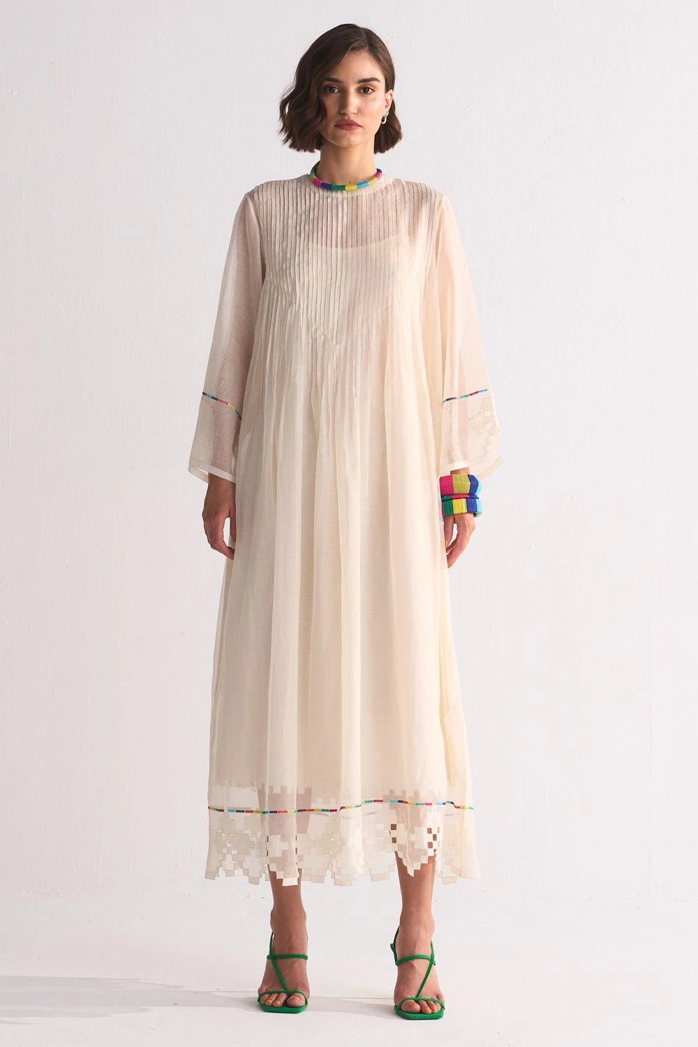Ikai Ivory Cutwork & Appliqued Dress 1 Ikai Ivory Cutwork & Appliqued Dress