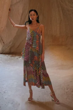 Twinkle Hanspal Multicoloured Chevron Printed Dress