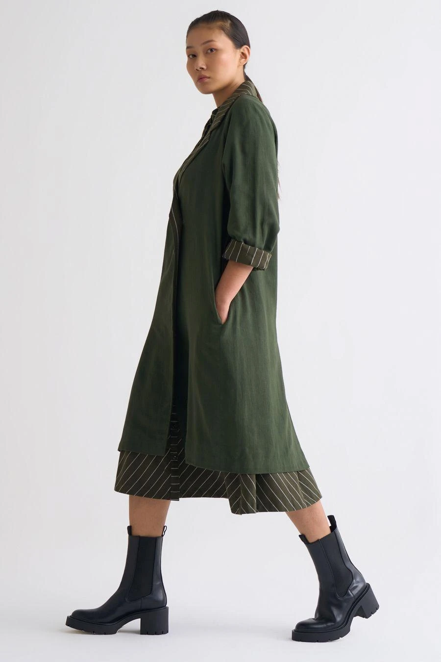 Three Olive Trench Jacket With An A-line Dress 5 Three Olive Trench Jacket With An A-line Dress - Image 5
