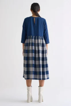 Three Navy Checkered Dress 7 Three Navy Checkered Dress -Inca Clothing Shop 612thw31 4