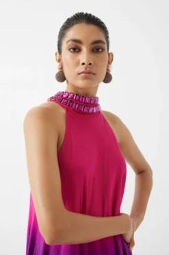 Studio RIGU Pink Leheriya Halter Dress -Inca Clothing Shop 61srv1 3