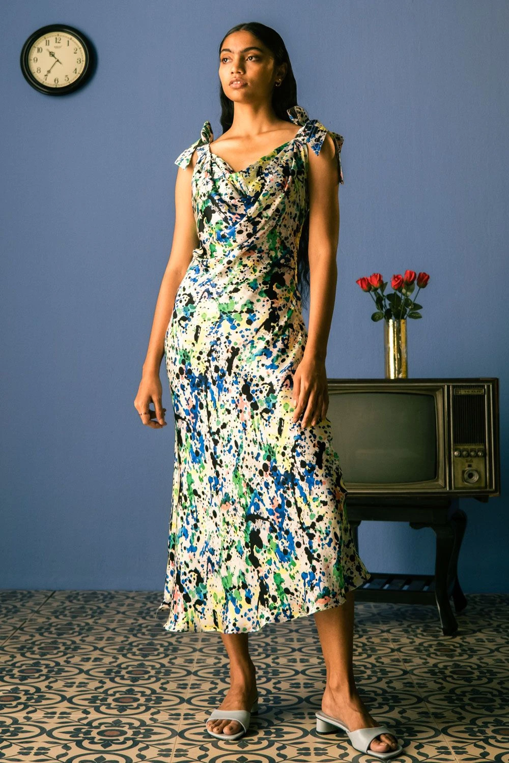 Studio RIGU Splatter Strappy Knot Dress 1 Studio RIGU Splatter Strappy Knot Dress