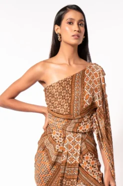 Nikita Mhaisalkar Tribal Print One Shoulder Dress 8 Nikita Mhaisalkar Tribal Print One Shoulder Dress -Inca Clothing Shop 67nm9 4