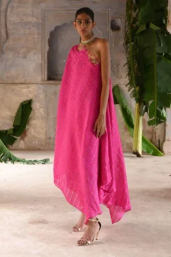 Deep Thee Fuchsia Pink One Shoulder Dress -Inca Clothing Shop 71023dt28 3