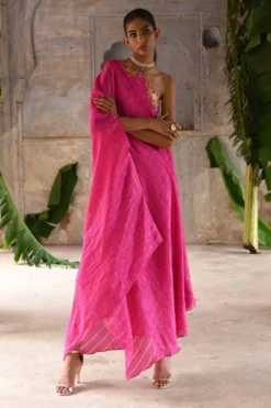 Deep Thee Fuchsia Pink One Shoulder Dress -Inca Clothing Shop 71023dt28 4