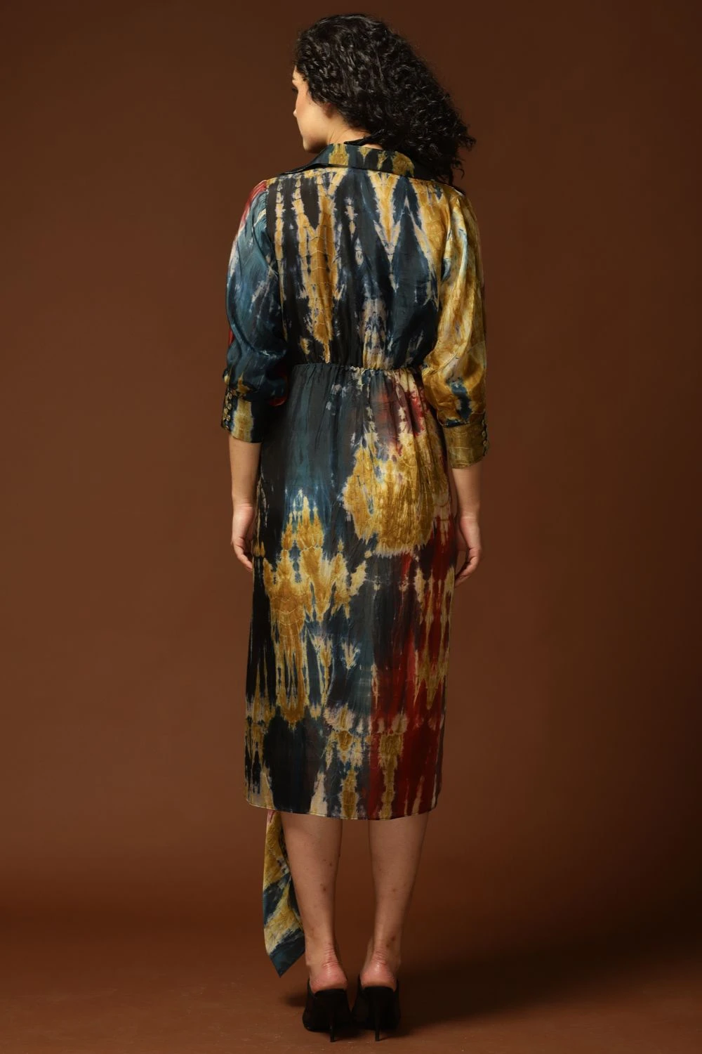 CAPISVIRLEO Multi-coloured Tie & Dye Asymmetric Dress 5 CAPISVIRLEO Multi-coloured Tie & Dye Asymmetric Dress - Image 5