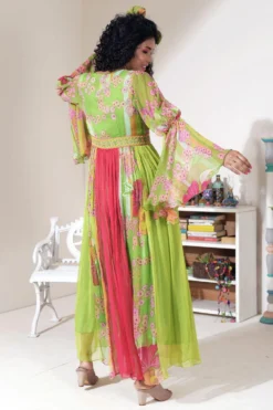 CAPISVIRLEO Trio Panelled Georgette Flare Dress -Inca Clothing Shop 75ca6 5