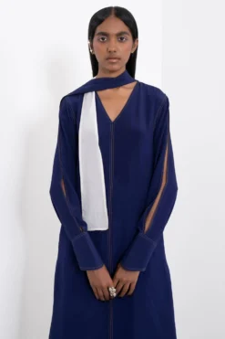 Corpora Studio Navy Blue Scarfed Silk Dress -Inca Clothing Shop 75cs4 3