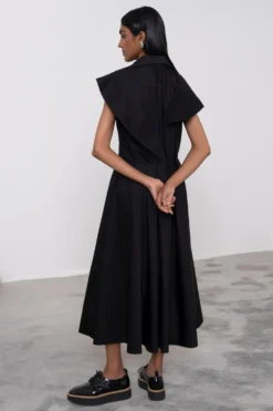 Corpora Studio Black Double Breasted Cotton Dress -Inca Clothing Shop 75cs8 4