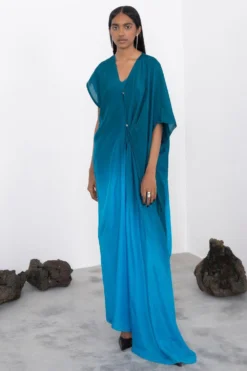 Corpora Studio Blue Ombre Asymmetric Dress