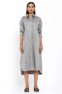 SNOB Printed Grey Shirt Dress