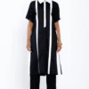 SNOB Black Striped Shirt Dress