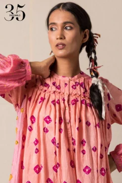 Injiri Pink Silk Bandhani Dress 8 Injiri Pink Silk Bandhani Dress -Inca Clothing Shop 84inj15 4
