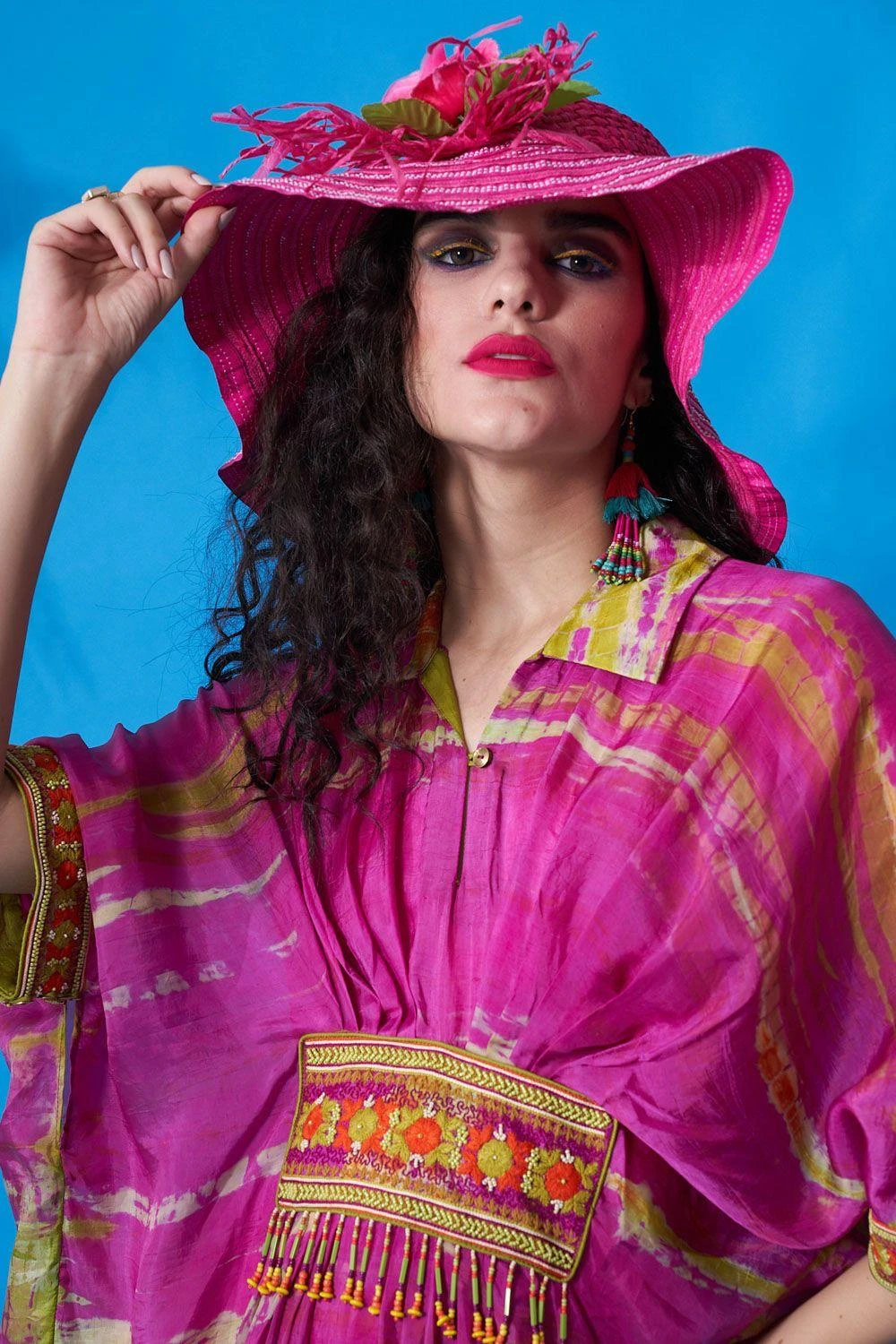 CAPISVIRLEO Purple Pleated Kaftan Dress 4 CAPISVIRLEO Purple Pleated Kaftan Dress - Image 4