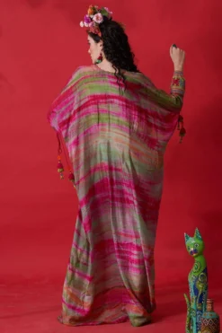 CAPISVIRLEO Teal Pleated Kaftan Dress -Inca Clothing Shop 88cap12 5