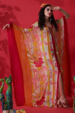 CAPISVIRLEO Ivory Chiffon Kaftan Dress 7 CAPISVIRLEO Ivory Chiffon Kaftan Dress -Inca Clothing Shop 88cap17 3