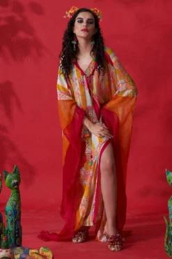 CAPISVIRLEO Ivory Chiffon Kaftan Dress 8 CAPISVIRLEO Ivory Chiffon Kaftan Dress -Inca Clothing Shop 88cap17 4