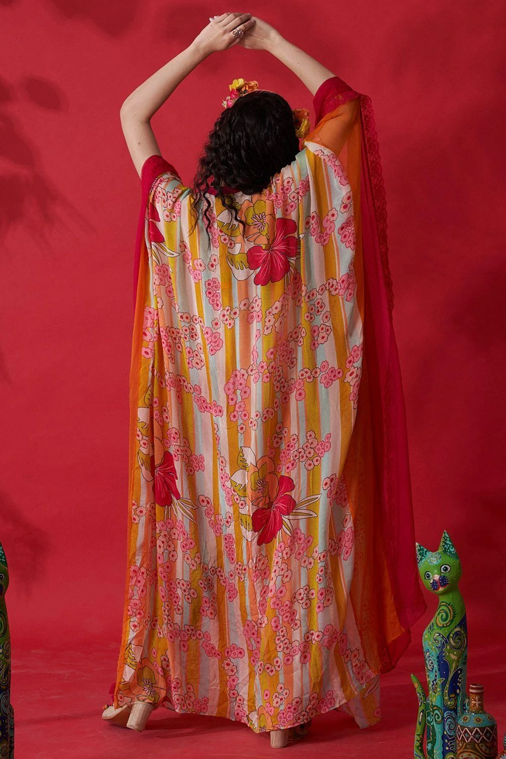 CAPISVIRLEO Ivory Chiffon Kaftan Dress 5 CAPISVIRLEO Ivory Chiffon Kaftan Dress - Image 5