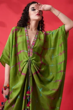 CAPISVIRLEO Green Kaftan Dress 8 CAPISVIRLEO Green Kaftan Dress -Inca Clothing Shop 88cap18 4