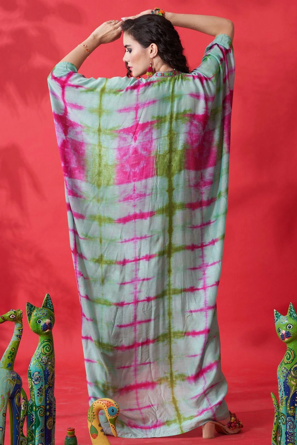 CAPISVIRLEO Mint Green Kaftan Dress 5 CAPISVIRLEO Mint Green Kaftan Dress - Image 5