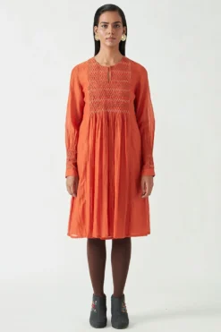 Payal Pratap Saffron Round Neck Tunic Dress