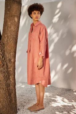 Khara Kapas Rose Blossom Shirt Dress -Inca Clothing Shop 91023kk15 3