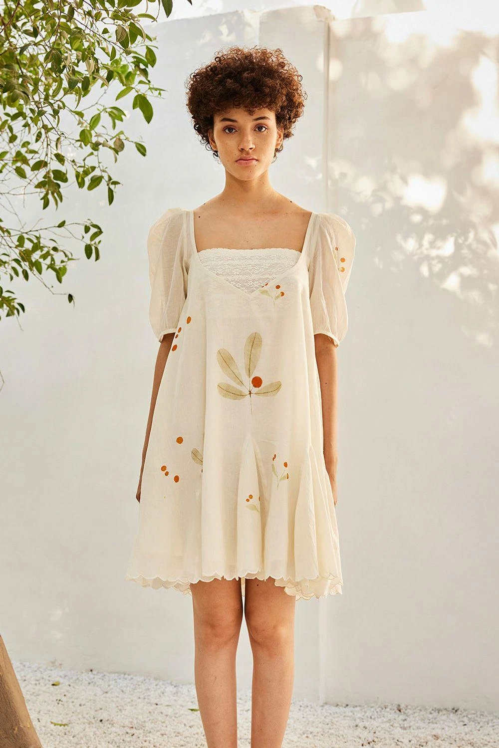 Khara Kapas White Cherry Dress 1 Khara Kapas White Cherry Dress
